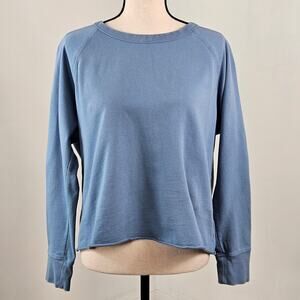 Standard James Perse Cropped Sweatshirt Blue | Women's M | FLAWS